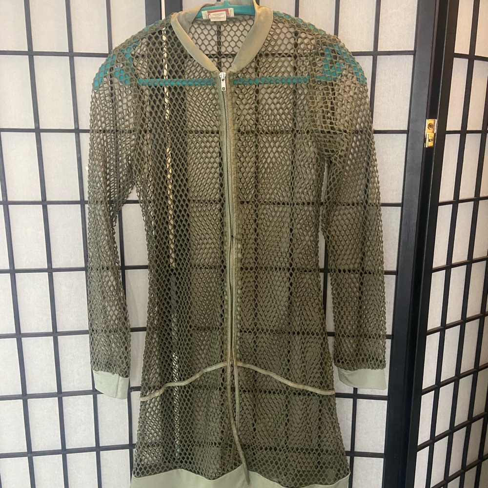 Fishnet zipper cover-up